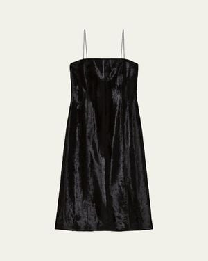 Helmut Lang Sleeveless Faux Pony Midi Dress - Black