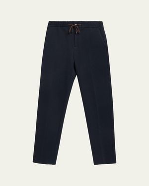 Baldassari Jersey Straight-Leg Drawstring Pants - Blue