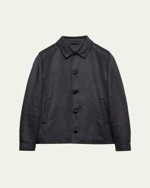 Prada Cashmere Shirt Jacket - Blue