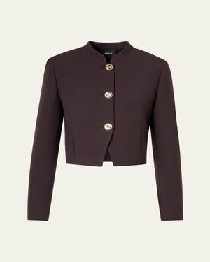 Akris Kadet Short Wool Jacket - Brown