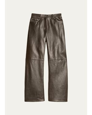 Helmut Lang Relaxed Leather Bootcut Pants - Multicolor