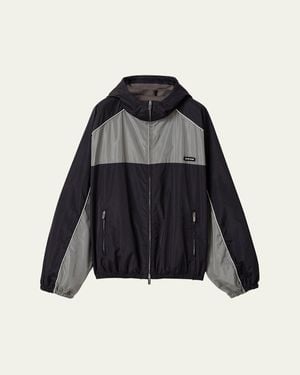 Miu Miu Logo Oversized Track Jacket in Black | Lyst