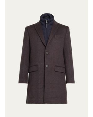Mackage Emmanuel Double-Face Wool Check Shirt Jacket - Blue