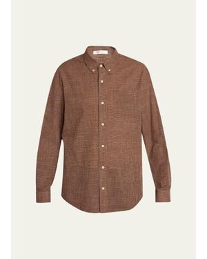 The Row Pompeo Cotton Check Sport Shirt - Brown