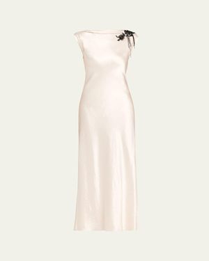 Jason Wu Embellished Washed Twill Column Gown - Natural