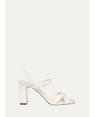 Jimmy Choo 85Mm Elsy Leather Sandals - Natural