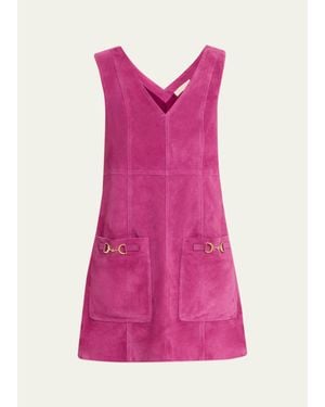 Ulla Johnson Sloane Suede Mini Dress - Pink