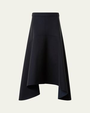 Akris Punto Asymmetrical Neoprene Midi Skirt - Blue