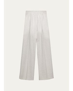 Prada Cotton Wide-Leg Sweatpants - White