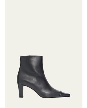 Manolo Blahnik Vivecal Leather Ankle Boots - Blue