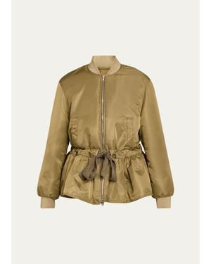 Cinq À Sept Valerina Peplum Bomber Jacket - Natural