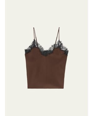 A.L.C. Annabelle Lace Silk Top - Brown