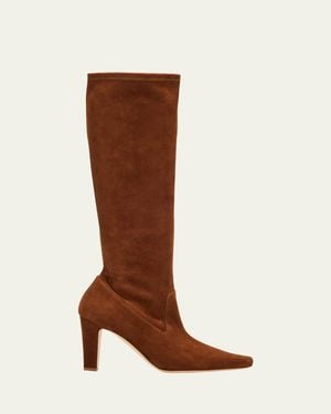 Manolo Blahnik 90Mm Pavisco Suede Knee-High Boots - Brown