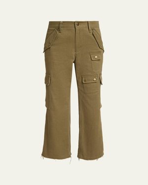 Isabel Marant Josine Kickflare Crop Cargo Pants - Green