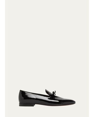 Tom Ford Scott Patent Leather Bow Loafers - White