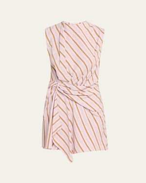 A.L.C. Dion Stripe Draped Mini Dress - Pink