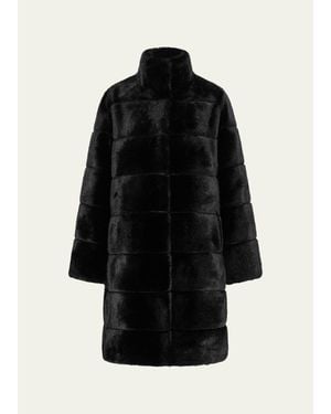 Lyla Grant Fur-Free Reversible Faux Mink Coat - Black