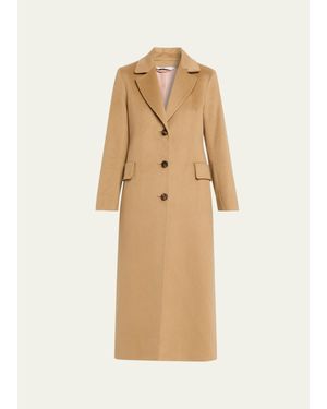 Fleurette Mia Italian Wool Maxi Coat - Natural