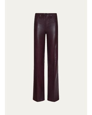 L'Agence Clayton Coated Wide-Leg Jeans - Purple