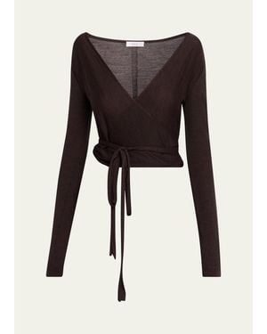 A.L.C. Emma Merino Wool Wrap Sweater - Black