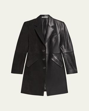Helmut Lang Sculpted Leather Apex Coat - Black