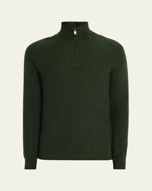 Brioni Cashmere Quarter-Zip Sweater - Green