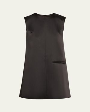 Rohe Sculptural Satin Mini Cape Dress - Black