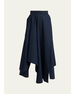 Givenchy Asymmetric Handkerchief Midi Flare Skirt - Blue