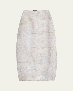 Giorgio Armani Abstract Semi-Sheer Maxi Skirt - White