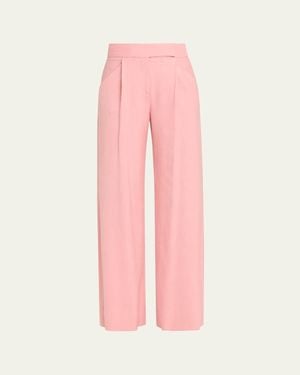 Veronica Beard Marbeau Wide-Leg Pants - Pink