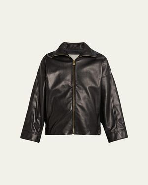 DARKPARK Celine Nappa Leather Aviator Jacket - Black