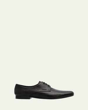 Prada Toblach Grained Leather Derby Shoes - White