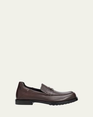 Bottega Veneta Silenzio Intrecciato Leather Loafers - White