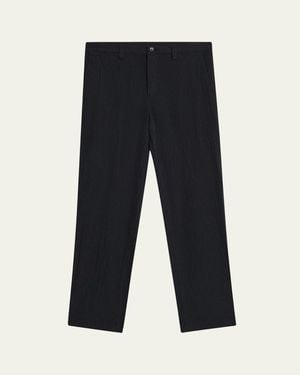 IM MEN Shrink Dye Flat-Front Pants - Blue