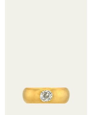 DARIUS 18K Old Mine-Cut Diamond Oversized Signet Ring - Yellow