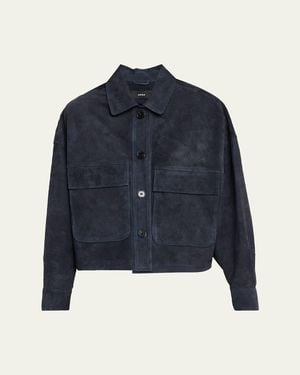 Arma Miri Boxy Lambskin Suede Jacket - Blue