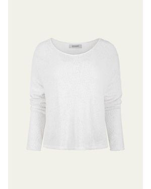 SPRWMN Boucle Off-Shoulder Sweater - White