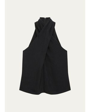 Theory Halter Solid Sleeveless Top - Black