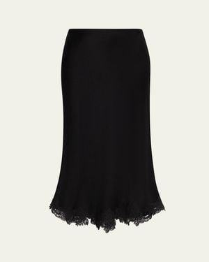 Kobi Halperin Brooks Lace-Trim Midi Skirt - Black