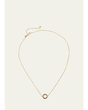 Jan Leslie Lapis, Tigers Eye, And Carnelian Dash Circle Station Necklace - Natural