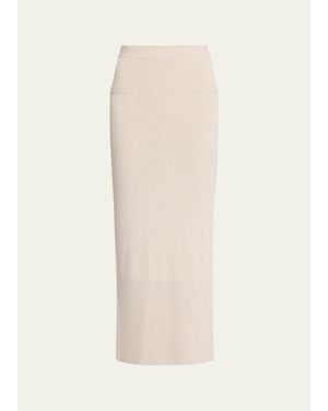 Anna Quan Gia Ribbed Midi Skirt - Natural