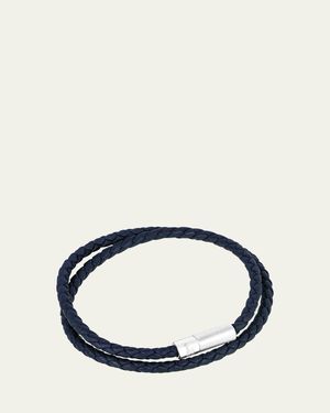 Tateossian Pop Rigato Leather Bracelet - Blue