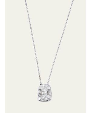 Nikos Koulis Look 18K Oval Diamond Pendant Necklace - White