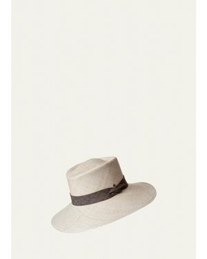 Inverni Large-Brim Panama Straw Hat - Natural