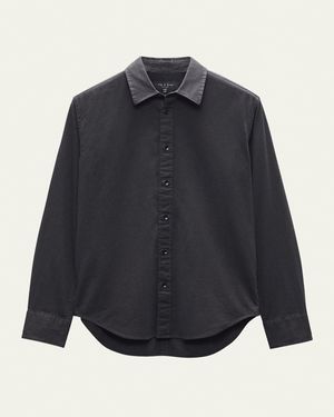 Rag & Bone Tomlin Stretch Dobby Shirt - Blue