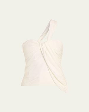 Jonathan Simkhai Nathreen Draped One-Shoulder Top - Natural
