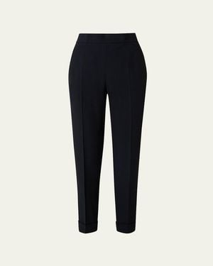 Akris Chris Pleated Straight-Leg Pants - Blue