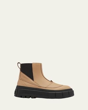 Sorel Caribou Leather Winter Chelsea Booties - Natural