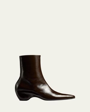 KHAITE Sybil Leather Ankle Boots - White