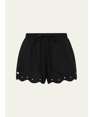 SIR. Klara Embroidered Mini Shorts - Black